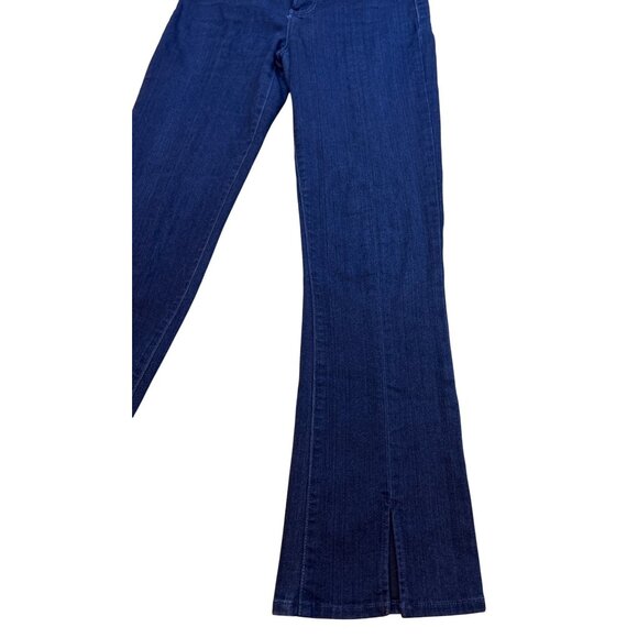 Paige Claudine Women's 25 Bootcut Dark Wash Cropped Jeans Stretch Front Slit - Picture 9 of 12